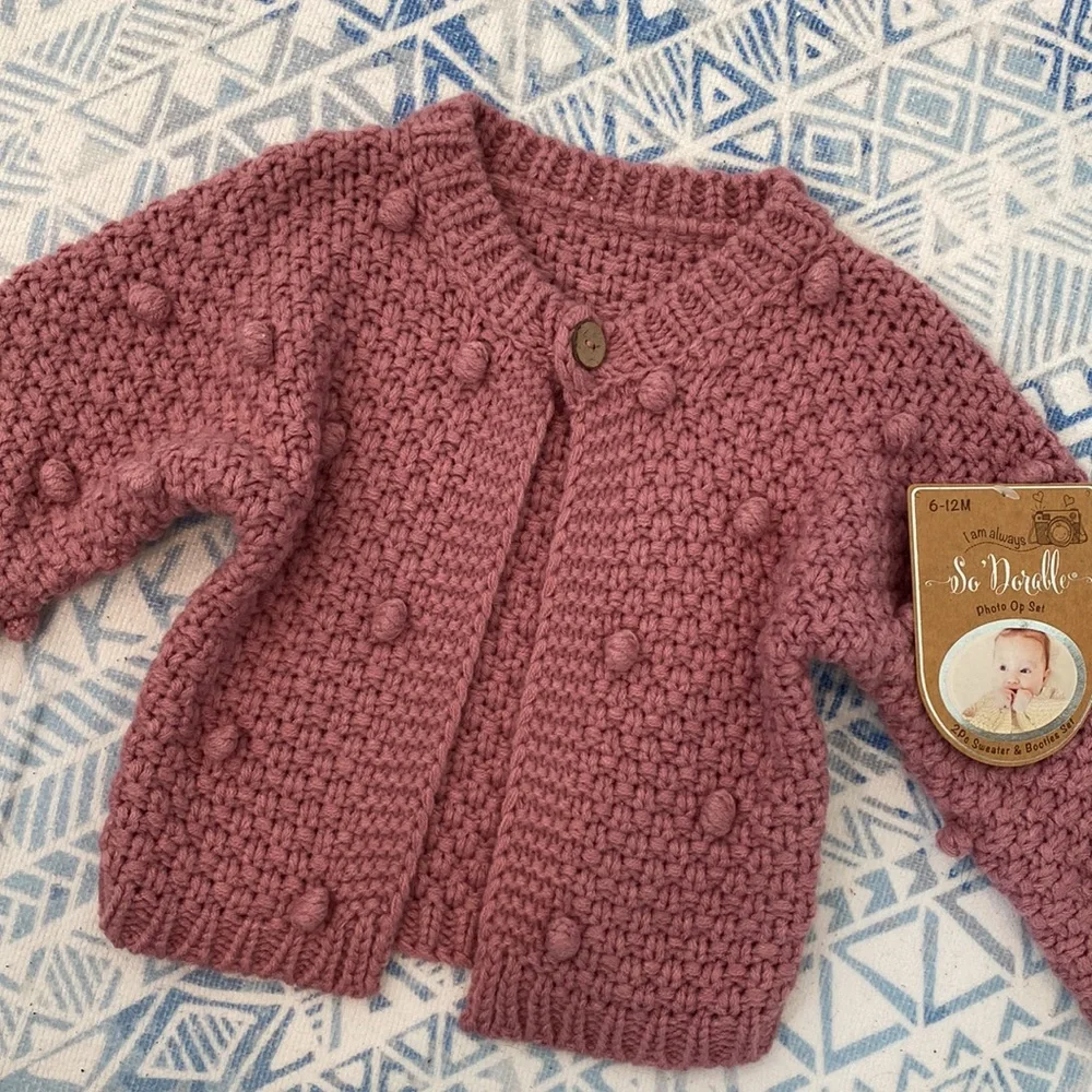 Adorable Mauve Baby Sweater